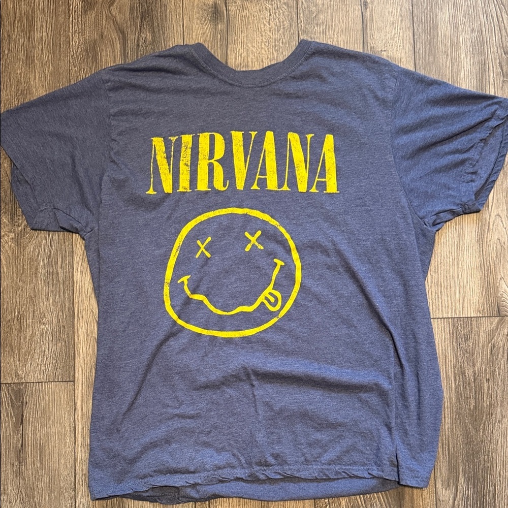 Nirvana Graphic T-Shirt in Blue and Yellow